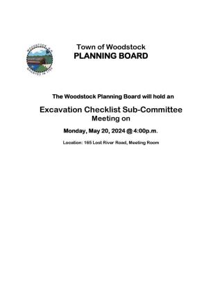 planning board excavation checklist sub-committee meeting